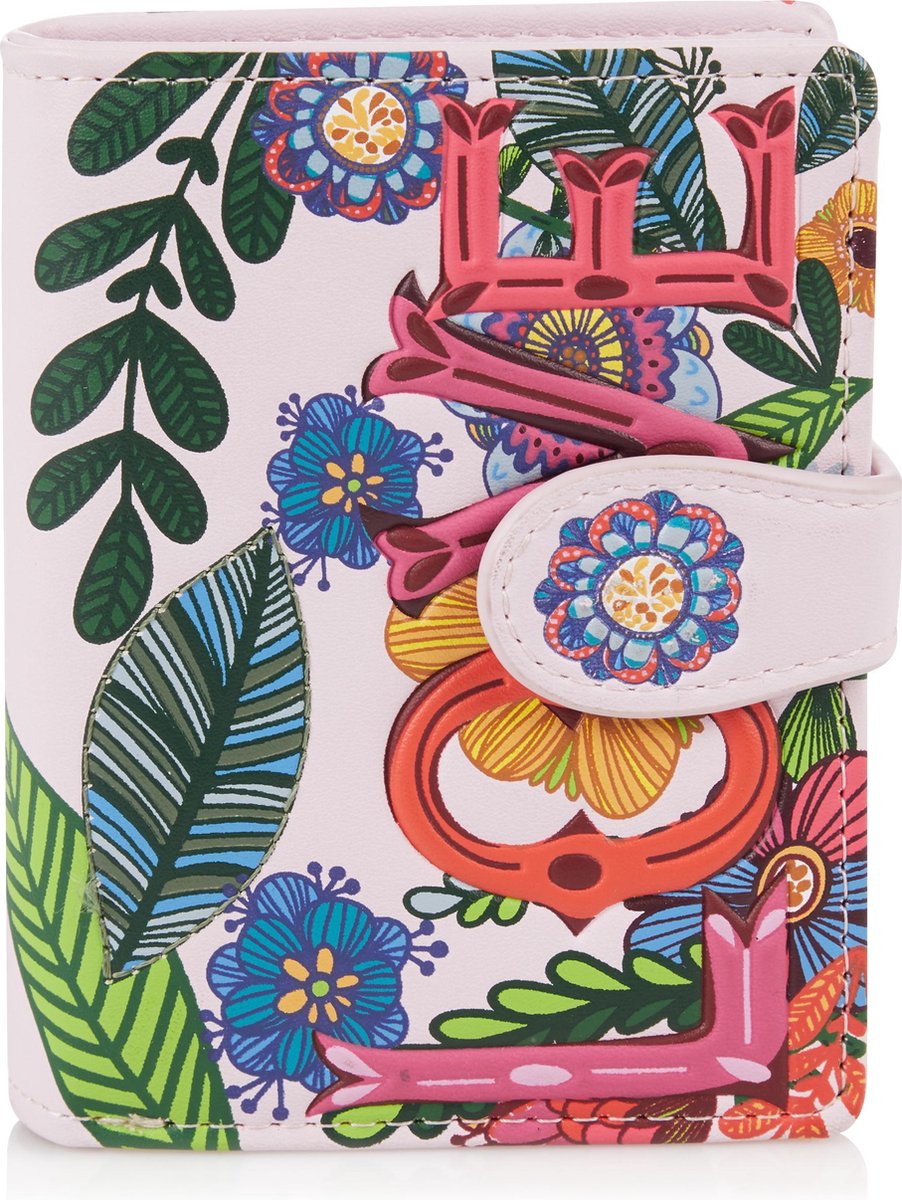 Shagwear Portemonnee - Compact Beugelportemonnee - Dames - Kunstleer - Love (009770sm)