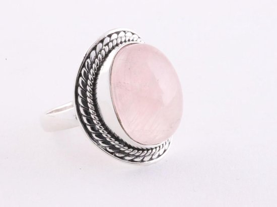 Hedendaags bol.com | Bewerkte zilveren ring met rozenkwarts - maat 18 KM-44