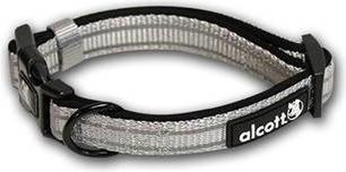 Alcott essentials adventure halsband voor hond reflecterend grijs 18,5x3,5 cm