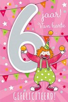 Cijferkaart met muziek 6 jaar! Van harte gefeliciteerd!