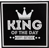 Depesche - Glamour wenskaart met de tekst "King of the day - HAPPY BIRTHDAY!" - mot. 025