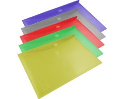 EXXO-HFP #92426 - A5 Documentenmap - Landschap model - Drukknop sluiting - Blauw - 10 stuks (1 pak @ 10 stuks)