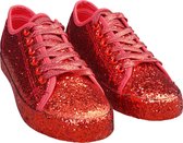 Glitter sneaker - Dames - Rood - Maat 36