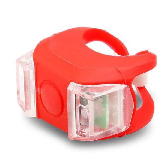 Duo LED silicone fietsachterlicht - afneembaar en eenvoudige bevestiging - rood achterlicht fiets met duo LED — afbeelding 3