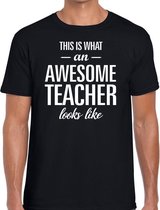 Awesome Teacher cadeau meesterdag t-shirt zwart heren S