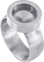 Quiges - RVS Dames Mini Munt Ring Zilverkleurig Mat - SLSR00119 - Maat 19