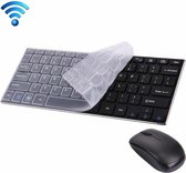 JK-903 2,4 GHz draadloos 78-toetsen mini-toetsenbord met toetsenbordklep + draadloze optische muis met ingebouwde USB-ontvanger voor computer pc-laptop (zwart)