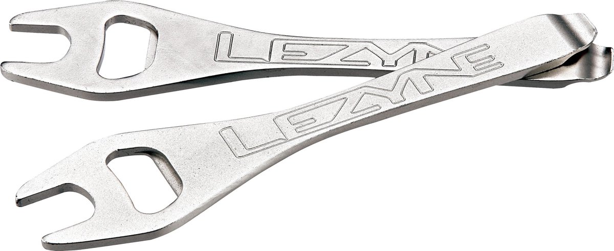 Lezyne Saber Lever Pair - Bandenlichters - 16 mm pedaalsleutel en flesopener - Ideaal voor downhill- of draadbanden - Nickel