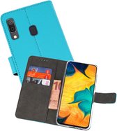Booktype Telefoonhoesjes - Bookcase Hoesje - Wallet Case -  Geschikt voor Samsung Galaxy A30 - Blauw