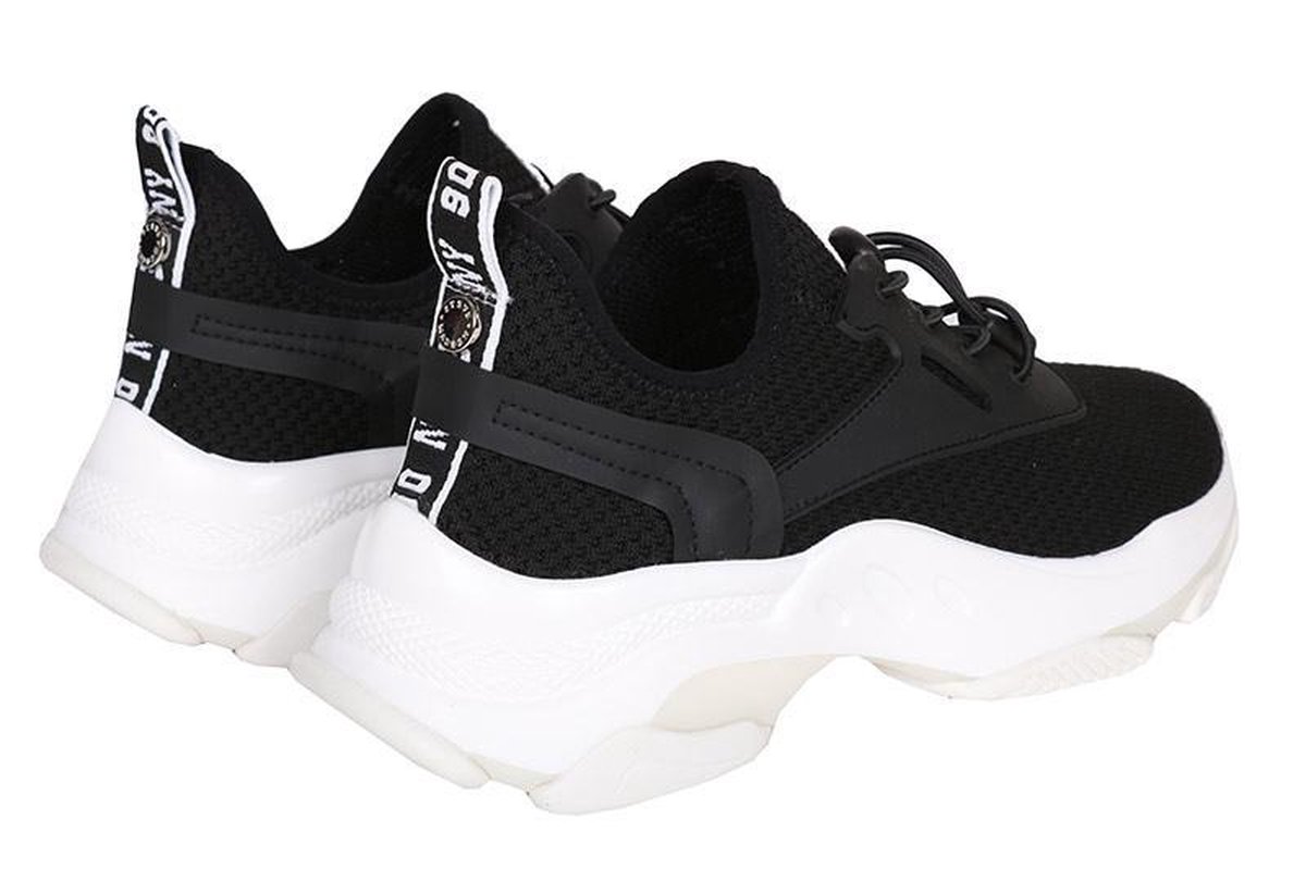 Steve Madden Match dames dad sneaker - Zwart - Maat 36 | bol.com