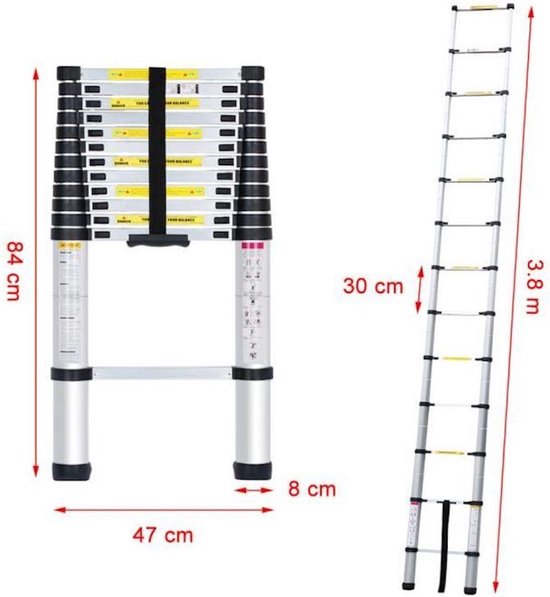 VDT telescopische ladder 3,8m | bol.com