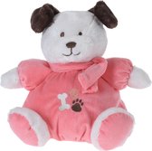 Tender Toys Knuffelhond Met Kleren En Sjaal 40 Cm Wit/roze