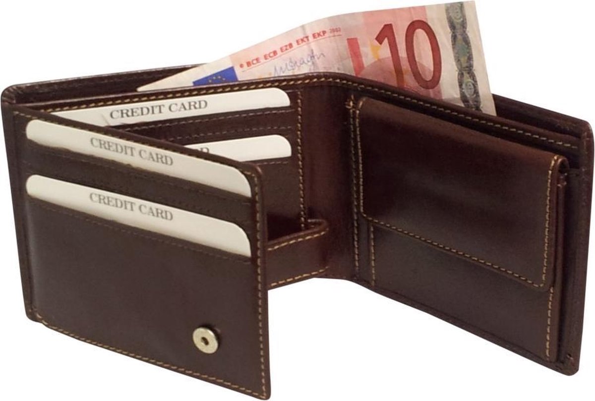 Castillo Leren Billfold 6 pasjes bruin - Heren Portemonnee - BF9597