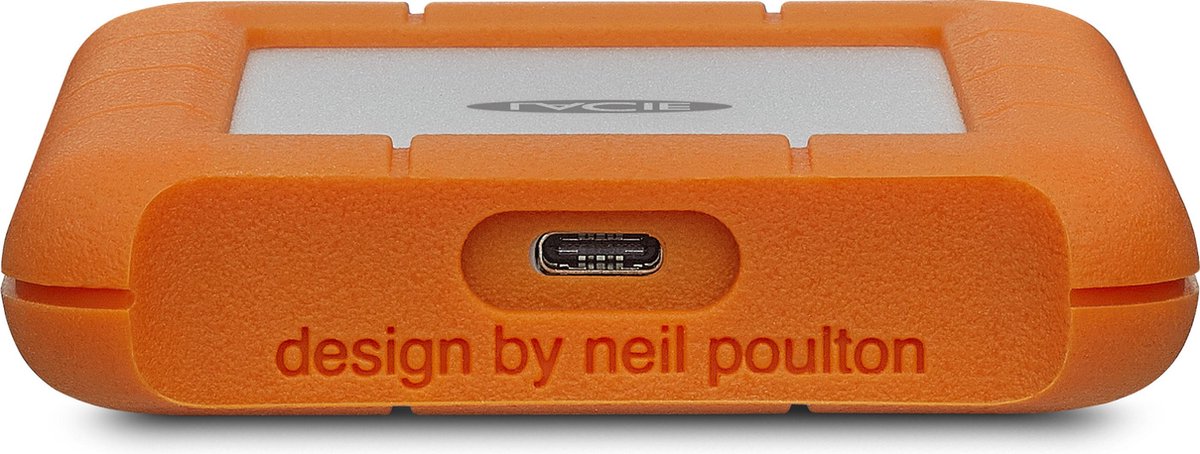 LaCie Rugged USB-C disque dur externe 2 To Orange, Argent sur