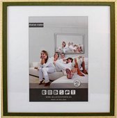 Tweekleurige Houten Wissellijst - Fotolijst - 50x50 cm - Helder Glas - Groen / Blank - 20 mm