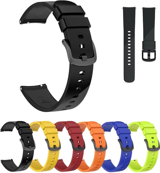 bol.com | Siliconen Horloge Band Voor E - Armband / Polsband / Strap Sportband - Zwart