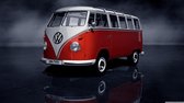 diamond painting volkswagen busje - VW rood  -  50 x 60 cm