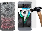 MP Case glasfolie tempered screen protector gehard glas voor Huawei Honor 9 + Gratis Mandala TPU case hoesje voor Huawei Honor 9