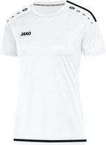 Jako Striker 2.0 Shirt Korte Mouw Dames - Wit / Zwart | Maat: 42