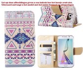 Xssive Hoesje voor Samsung Galaxy S6 Edge Plus G928 - Book Case - geschikt voor pasjes - Azteken Pink