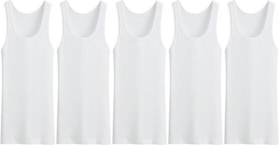 5 stuks Onderhemd - King size - 100% Katoen - Wit - Maat 4XL/5XL