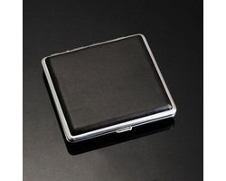 Stevig sigarettendoosje - Sigarettenhouder 20 Sigaretten - Sigaretten houder - Sigaret - Zwart sigaretten doosje - Metaal - Sigaretten opbergdoosje - Sigaretten box