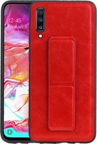 Grip Stand Hardcase Backcover - Telefoonhoesje - Achterkant Hoesje - Geschikt voor Samsung Galaxy A70 - Rood