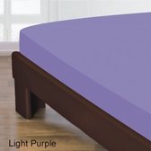 Homee Hoeslaken Katoen lila 140x200 +30 cm tweepersoons bed - gladde 100% Katoen - Perfecte pasvorm