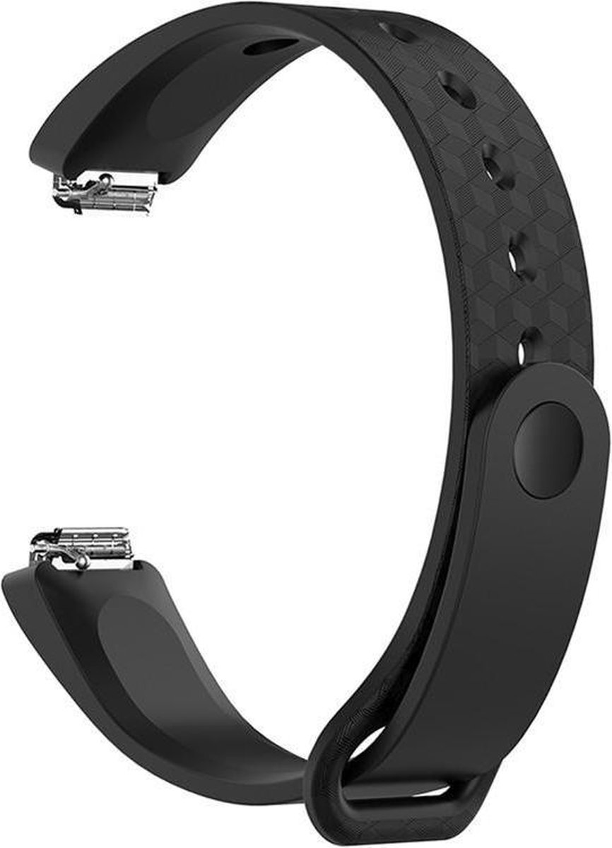 KELERINO. Siliconen bandje geschikt voor Fitbit Inspire (HR) - Zwart - Large