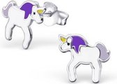 Zilveren kinderoorbellen - oorknopjes eenhoorn / paard - Toverstaartjes kinder sieraden