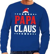 Foute kersttrui / sweater  voor heren - blauw - Papa Claus M (50)