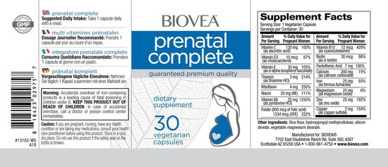 Bol Com Prenatal Complete Geen Vitamine A 30 Vegetarische Capsules
