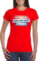 Rood T-shirt - Die naast mij kan ook niet  zingen dames - Toppers dresscode kleding XL