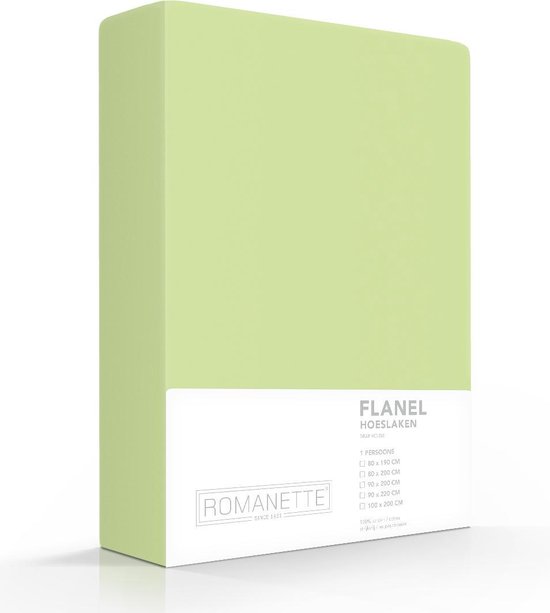 Luxe Flanel Hoeslaken Groen | 160x220 | Warm En Zacht | Uitstekende Kwaliteit