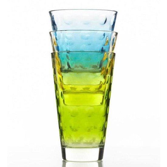 Lot De 6 Verres à Long Drink Leonardo Optic - 300 Ml, Colorés, Lavables Au Lave-vaisselle