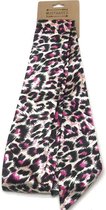 Dielay - Sjaaltje voor in Haar - Panter | Luipaard - Haaraccessoire - 100x5 cm - Roze