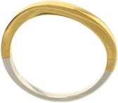 Behave® Dames ring zilver met goud-kleur omtrek 60 mm ringmaat 19,5