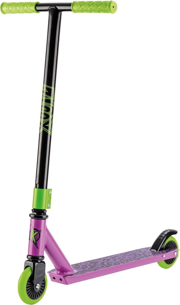 Xootz Stunt Scooter TBar Toxic GreenPurple