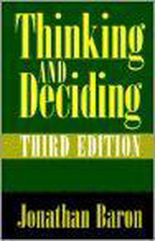 Thinking and Deciding - cover