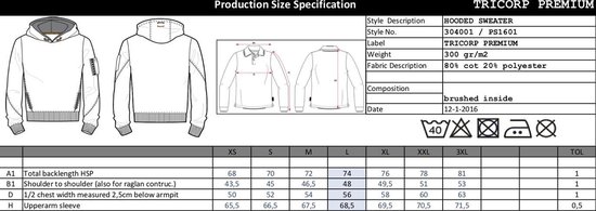 Tricorp Sweater Premium Hood 304001 Gris - Taille L