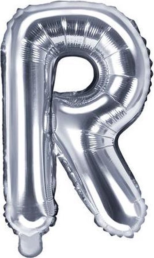 Folie ballon, 35 cm zilver Letter R