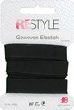 ReStyle - Geweven Elastiek 15 mm - Zwart - 1mtr