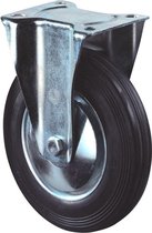 Kelfort Bokwiel, zwart rubber wiel met stalen velg en rollager, 100kg 125mm