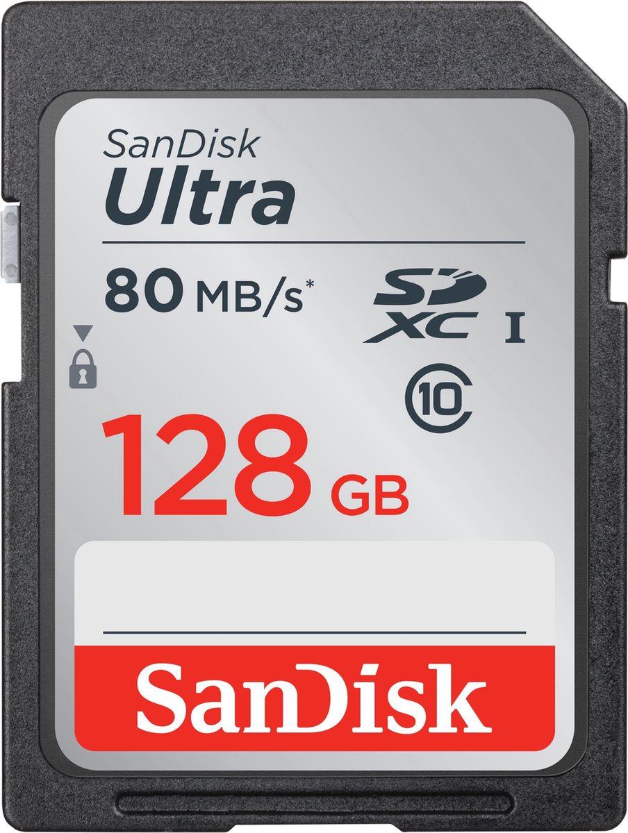 SanDisk Ultra SDXC Kaart 128GB - 80MB/s CL10