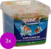 Darwin Vijvervoeding Vlokken Mix - Vijvervoer - 3 x 1.2 l