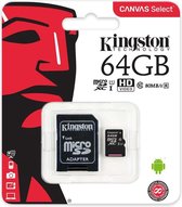 Kingston geheugenkaart - Micro SD - 64 GB - 10 Mb/s (max. write) - Class 10