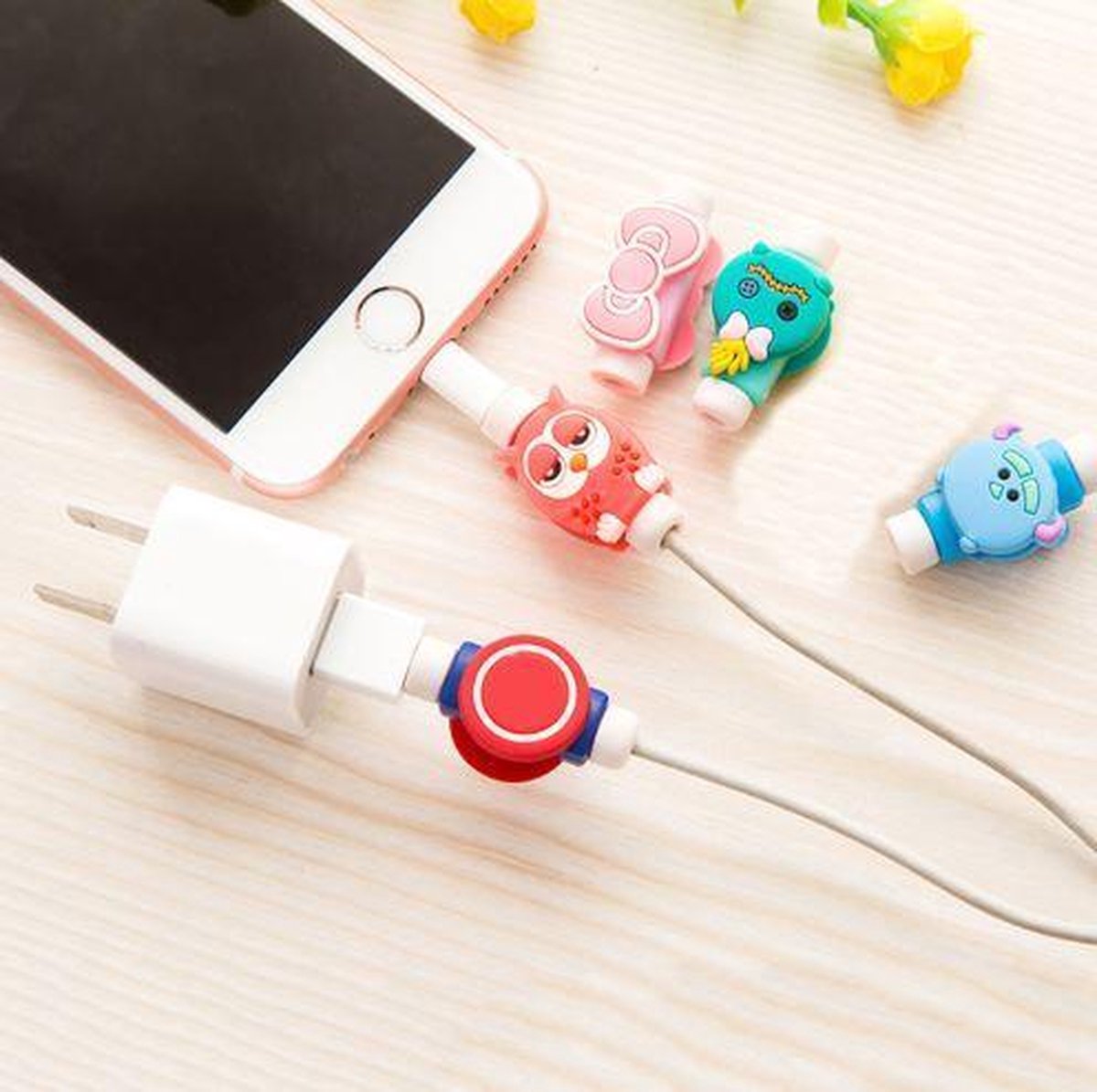 Kabelbescherming, 20 stuks dierenontworpen accessoires, beschermt oplaadkabel voor meeste mobiele telefoons