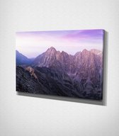 Mountain Under White and Blue Cloudy Sky - 30 x 40 cm - Landschap - Schilderij - Canvas - Slaapkamer - Wanddecoratie  - Slaapkamer - Foto op canvas