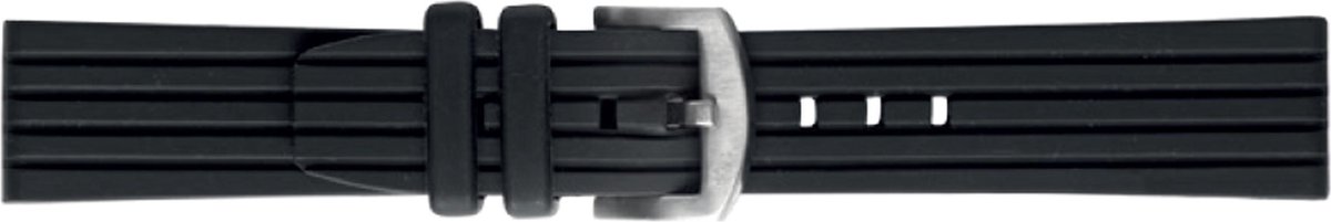 Morellato Horlogebandje - Morellato horlogeband U4025 Brenta - Silicone - Zwart - bandbreedte 26.00 mm