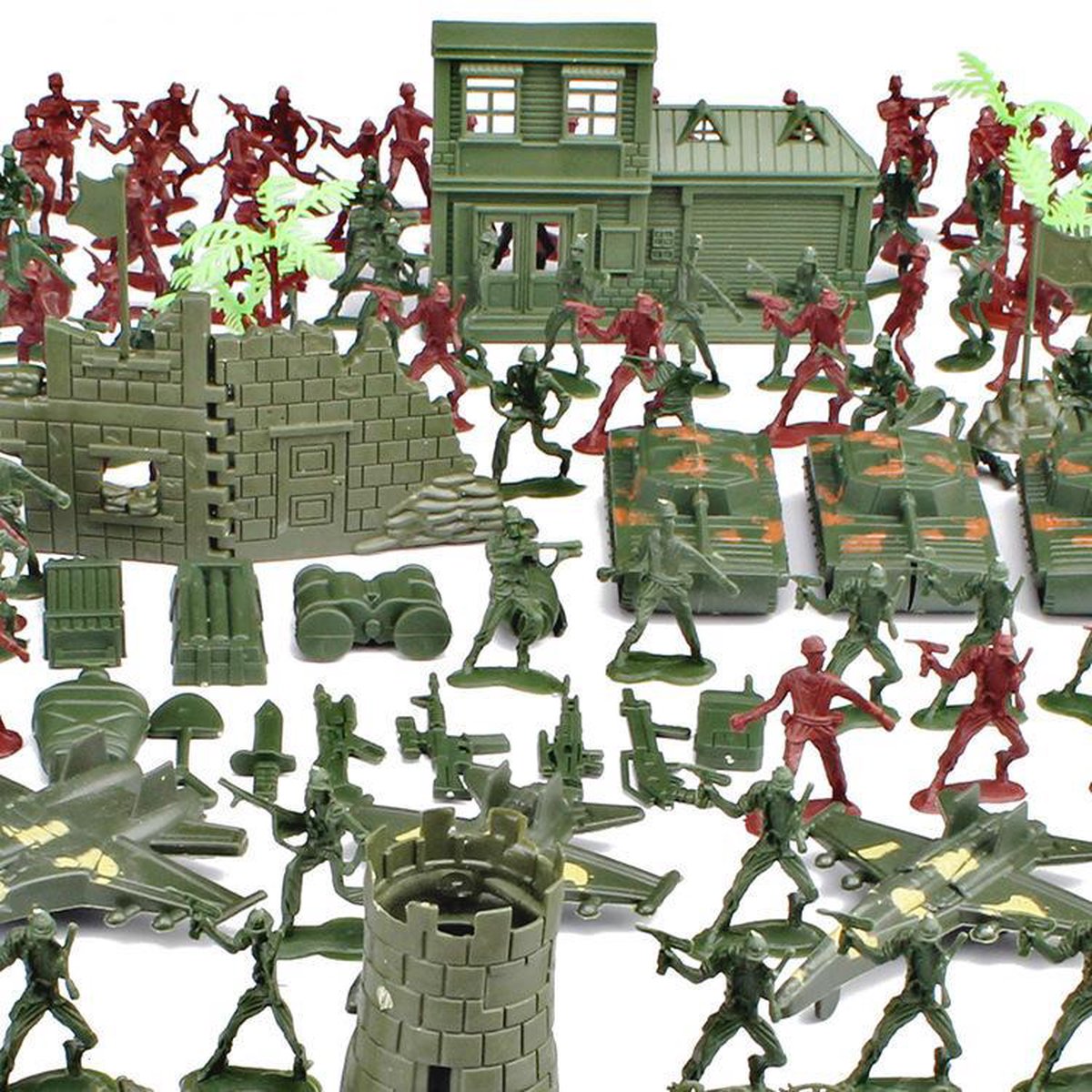 Gigantische set militaire figuren, soldaten, vliegtuigen, tanks, muren en  meer.... | bol.com